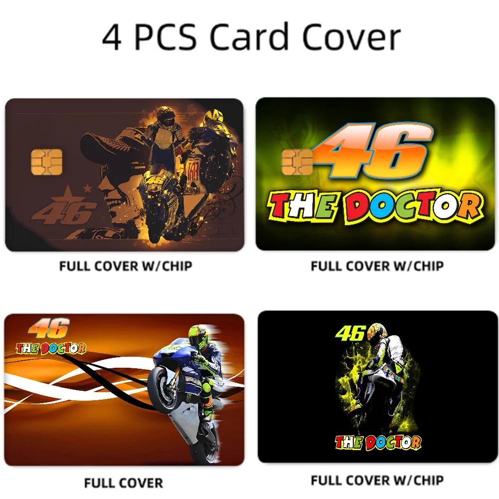 Valentino R-Rossis 46 Anime 4 Stück 1 Set lustige Muschel auf aus ultradünn, kein Verblassen, Aufkleber-Haut-Abdeckungsfolie für Debit-Kreditkarte Image