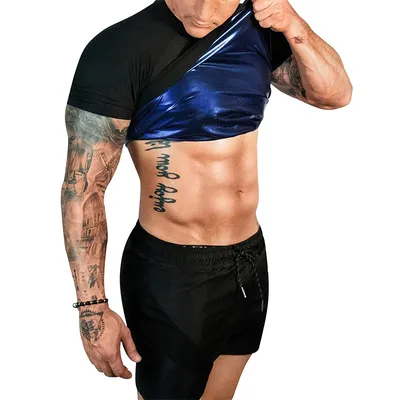 Sauna Shirt für Männer Schweiß Anzug Compression T-Shirt Gewicht Verlust Körper Shaper Shirts für Workout Thermo Fett Brenner Top Sportswear Image