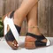 New Women's Contrast Color Wedge Sandals Summer Peep Toe Non Slip Beach Shoes Woman Comfortable Platform Roman Sandalia