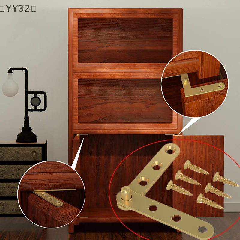 itariaYY32 soi1 Paar Kupferscharniere mit Auf- und Abscharnieren, Möbelscharniere, drehbar, versteckte Hardware-Befestigung, Falttüren Image