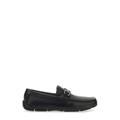 Salvatore Ferragamo Loafer - Moccasin Gancini With Textured Calf Leather - Gr. 7 - in Schwarz - für Herren