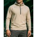 Per uomo Felpa con cappuccio Felpa Polo cima dell'escursionismo Manica Lunga Felpa con Cappuccio Maglietta Top Esterno Asciugatura Rapida Leggero Traspirante Zip a un quarto Poliestere Nero Bianco