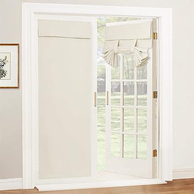 100% Blackout French Door Curtains, Privacy Door Curtains for Window, Room Darkening Blinds, Thermal Insulated Window Shades for Bedroom, 1 Panel