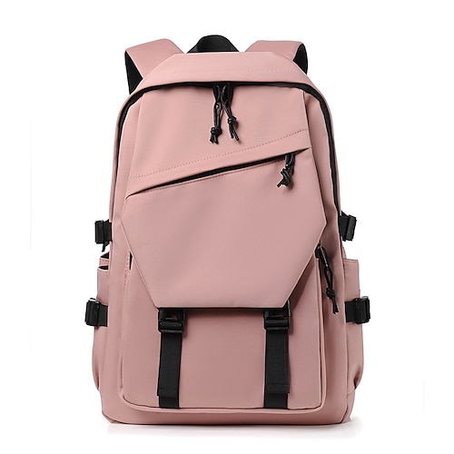 Per uomo Per donna zaino Zaino per la scuola Zaino funzionale zaino Scuola Esterno Tinta unica Nylon Regolabile Massima capacità Impermeabile Cerniera Nero Bianco Rosa