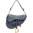 Christian Dior Hobo Bags - 2019 Oblique Embroidered Denim Saddle Bag - Gr. unisize - in Blau - für Damen