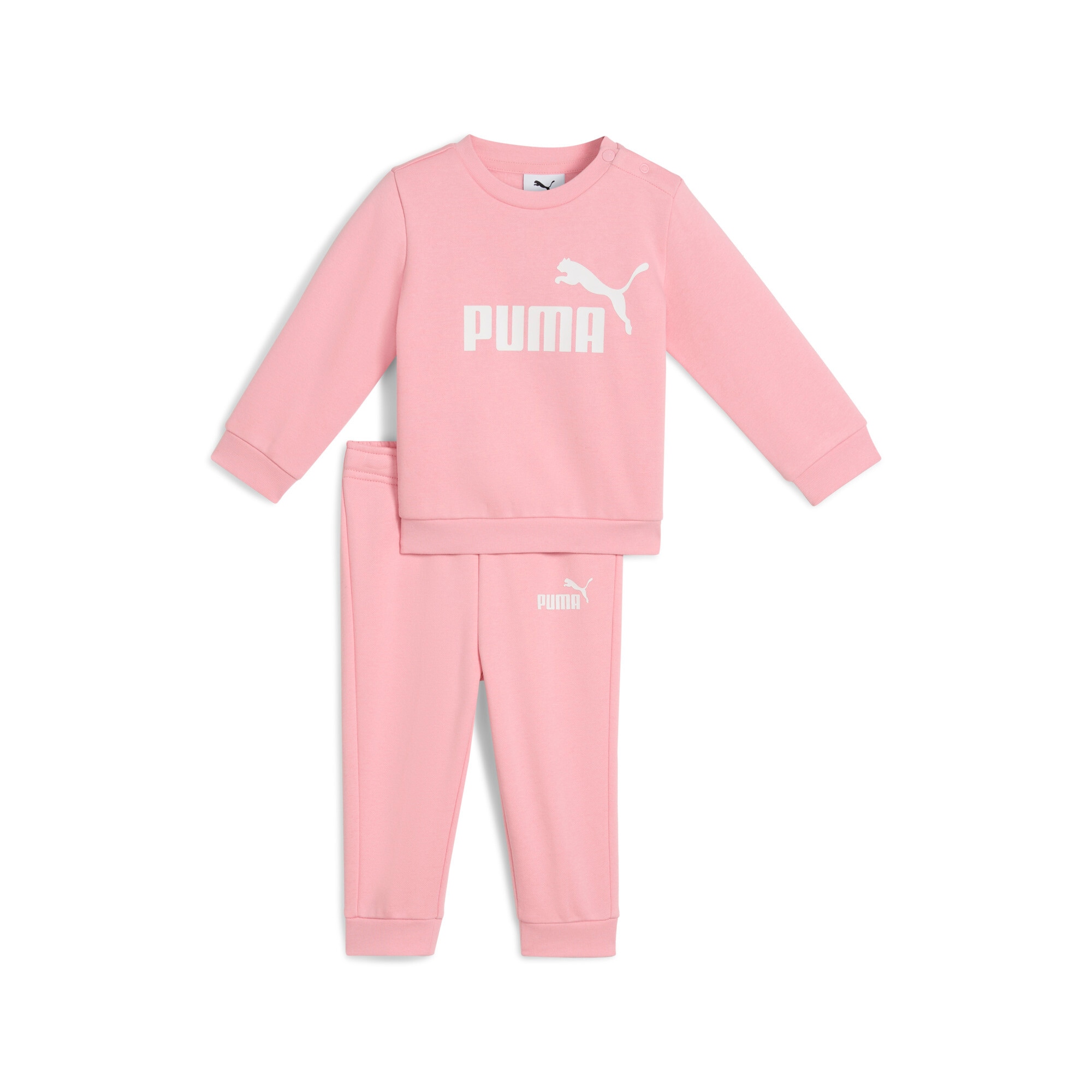 Trainingsanzug PUMA "MINICATS ESS CREW SET FL INF", Kinder, Gr. 86, rosa (pinkscape), Fleece, Obermaterial: 68% Baumwolle, 32% Polyester, unifarben, regular fit, Sportanzüge Image