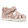 Lauflernschuh GEOX "B SANDAL ZAPITO GIRL", Kinder, Gr. 24, rosa, Synthetik, festlich, Schuhe, Glitzersandale, Klettschuh, Babyschuh im Metallic Look