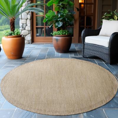 Outdoorteppich AYYILDIZ TEPPICHE "GIZA 1410", beige, H:3mm Ø:120cm, Polypropylen, Teppiche, In- und Outdoor, Wetterfest, Wasserabweisend, robust Image