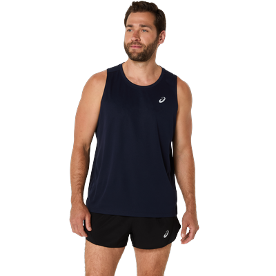 Lauftop ASICS "ASICS CORE SINGLET", Herren, Gr. XXL, schwarz (midnight), Obermaterial: 100% Polyester, sportlich, Tops Image