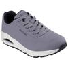 Sneaker SKECHERS "Uno - Stand on Air", Herren, Gr. 44, grau (dunkelgrau), Lederimitat, sportlich, Schuhe, Freizeitschuh, Halbschuh, Schnürschuh mit Air-Cooled Memory Foam