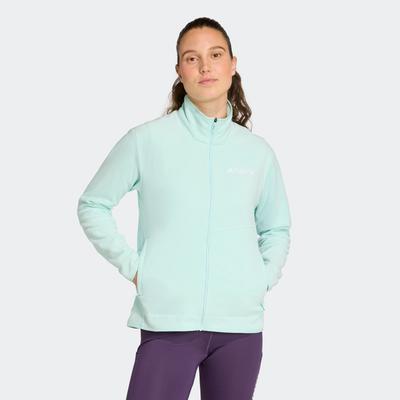 Cardigan ADIDAS TERREX "W MT FZ FLEECE", Damen, Gr. S, blau (semi flash aqua), Obermaterial: 100% Polyester, Strickjacken Image