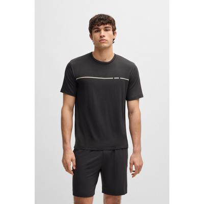 Shorty BOSS "Bamboo Short Set", Herren, Gr. XXL, grau (dunkelgrau 021), Jersey, Obermaterial: 94% Viskose, 6% Elasthan, regular fit, Rundhals, Kurzarm, Homewear-Sets Image