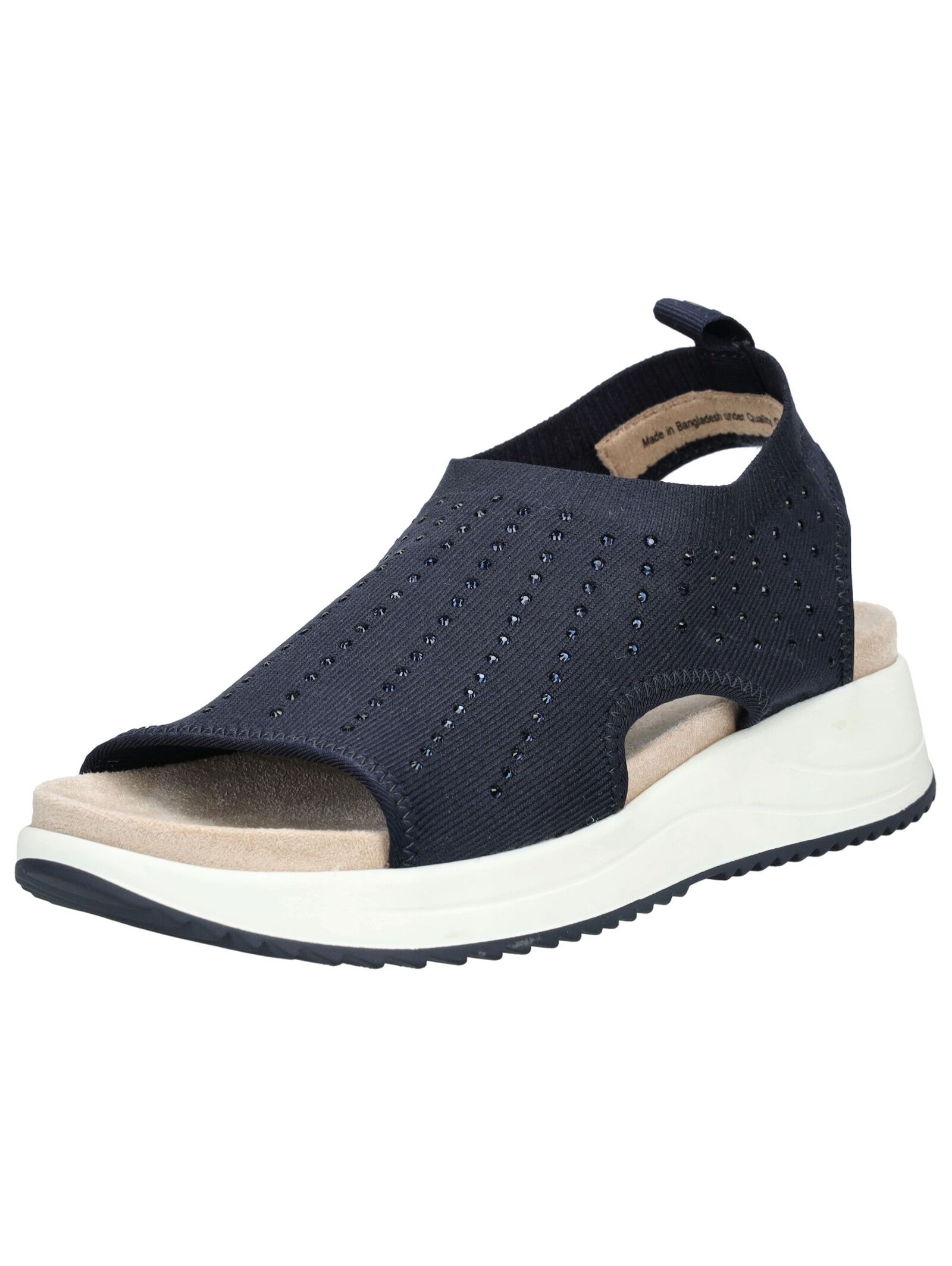 Schaftsandalette CAPRICE "Caprice Sandalen Textil", Damen, Gr. 36, blau (ozean), Textil, Schuhe