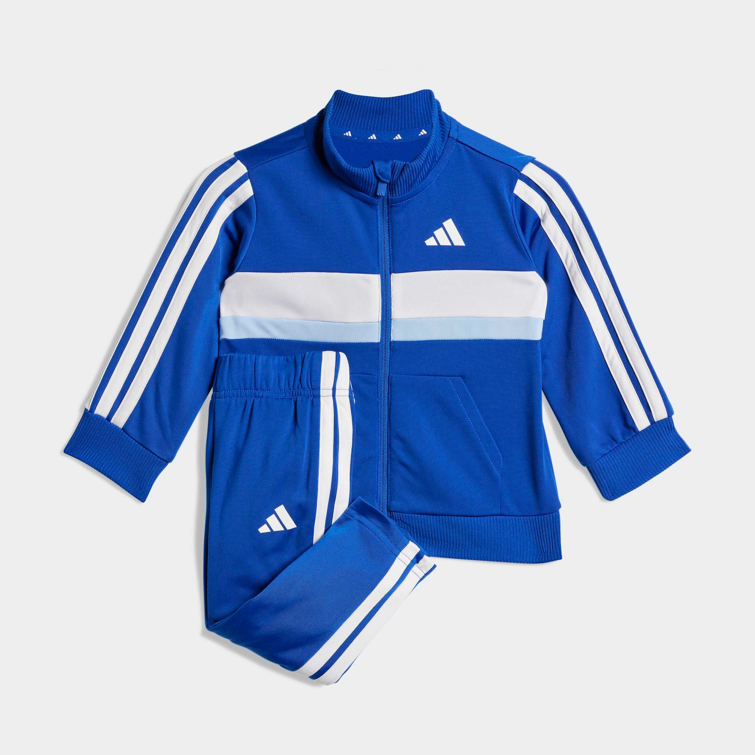 Trainingsanzug ADIDAS SPORTSWEAR "I 3S TIB TS", Kinder, Gr. 92, blau (royal blau, glow blau, weiß), Obermaterial: 100% Polyester, Sportlich, Sportanzüge Image