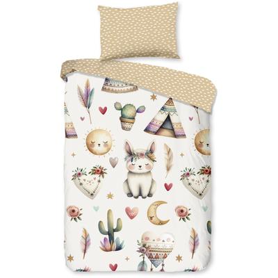 Babybettwäsche GOOD MORNING "Luz", beige (sand), B/L: 100cm x 135cm, , Renforcé, B/L: 60cm x 40cm, Renforcu00e9, Obermaterial: 100% Baumwolle, Bettwäsche, Baumwolle, Renforcé, 2 Teilig, Wendeoptik, Kind, Baby, Tiere, Sand