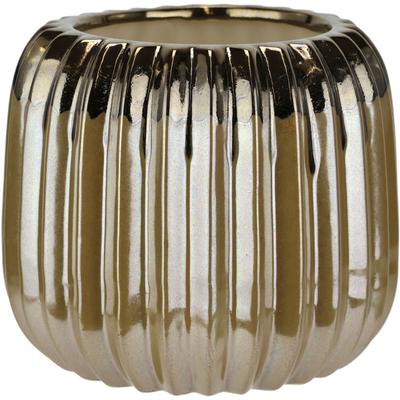 Dekovase I.GE.A. "Vase aus Keramik", braun, B:13cm H:11cm, Keramik, Vasen, Dekovase Blumenvase Modern für Tischdeko Tischvase Deko Trockenblume Image