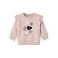 Sweatshirt NAME IT "NBFLUISA LS SWEAT UNB", Mädchen, Gr. 74, lila (burnished lila), Sweatware, Obermaterial: 95% Baumwolle, 5% Elasthan, bedruckt, casual, regular fit normal, Rundhals, Langarm Rippbündchen, Sweatshirts