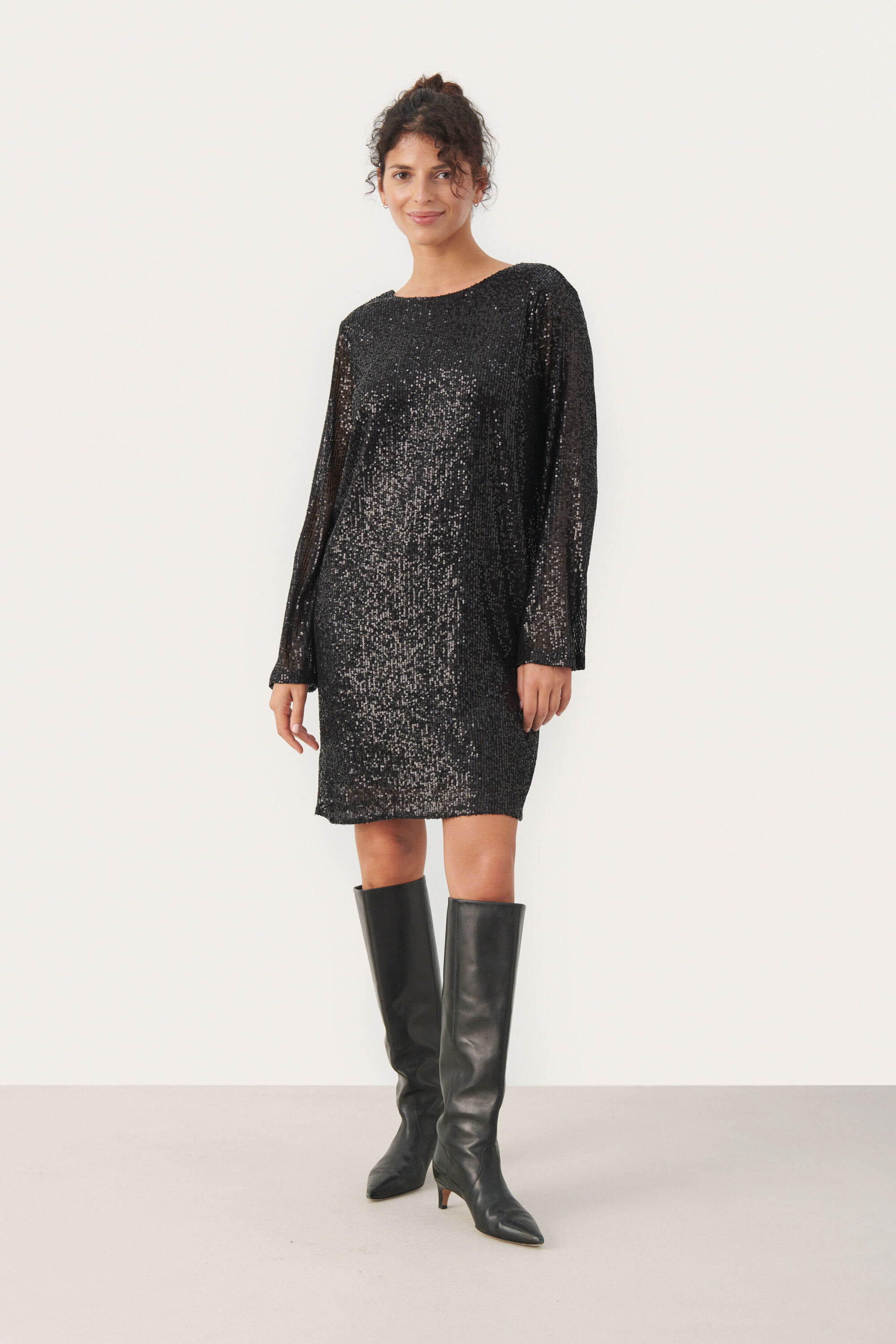 Jerseykleid Gerade Passform black M