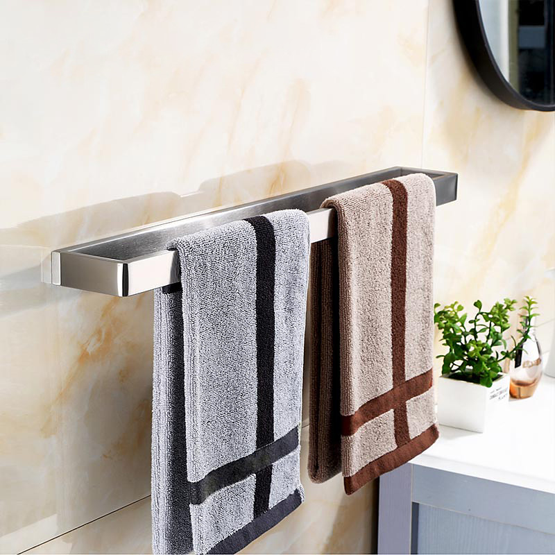 Towel Bar Towel Rack 304 Stainless Steel Wall Mounted Bathroom Hardware Towel Holder for Bath Towels, Rustproof Towel Rail for Kitchen, Shower, Hotel Use, Heavy Duty Polished Finish
