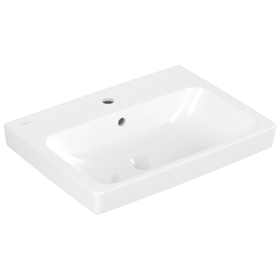 Villeroy & Boch Waschbecken Architectura 600x445mm,, 1 Hahnloch mit Überlauf Weiss Alpin cplus 4A8760R1 Image