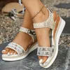 Hochwertige Damensandalen, modische Keilabsätze, große Sommer-Sandalen mit neuer Schnalle, Damen-Keilabsatz-Damenschuhe