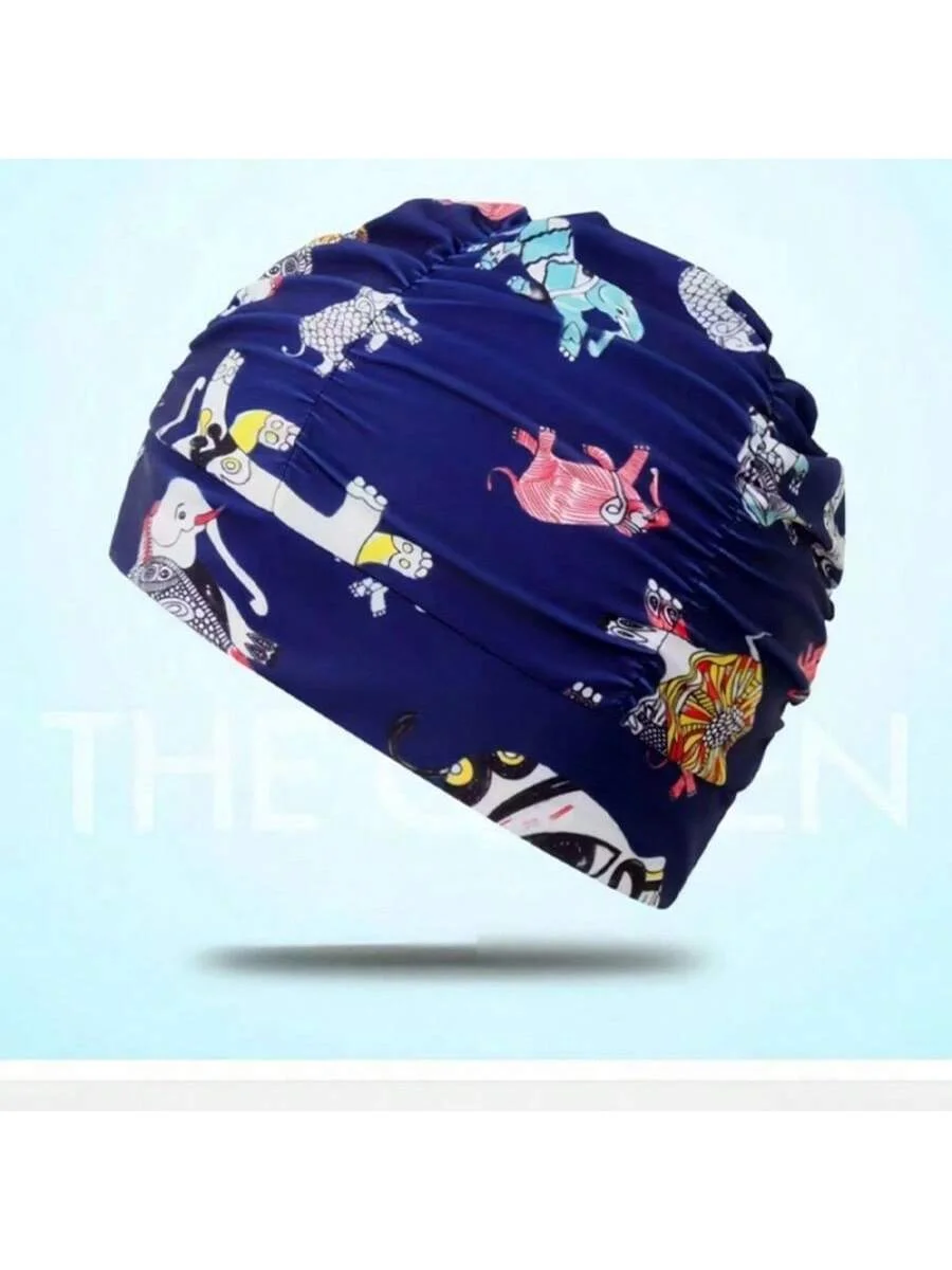 Badekappe Damen Langes Haar Südkorea Mode Bequeme Stoff Badekappe Erwachsene Langes Haar Gehörschutz Badekappe Sw Image