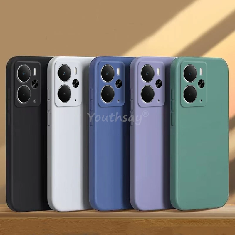 Per Realme 14 Custodia in silicone liquido Custodia semplice Realme 14 Cover TPU Anti-goccia Custodia protettiva per telefono Custodia Realme 14 5G