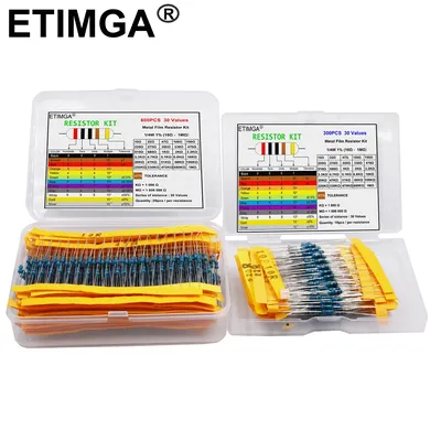 600/300PCS 1/4w Metallschichtwiderstand 30 Werte Widerstandssatz 10R-1M 150R 680K 0,25W 1% Widerstände Set Image