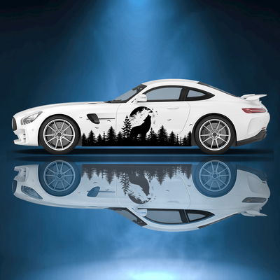 TEMU Full Body & Wolf Decal - Waterproof Pvc Car Sticker, Protects Against Scratches, Ideal For Covering Them, Outdoor Decal|realistic |durable Pvc Material