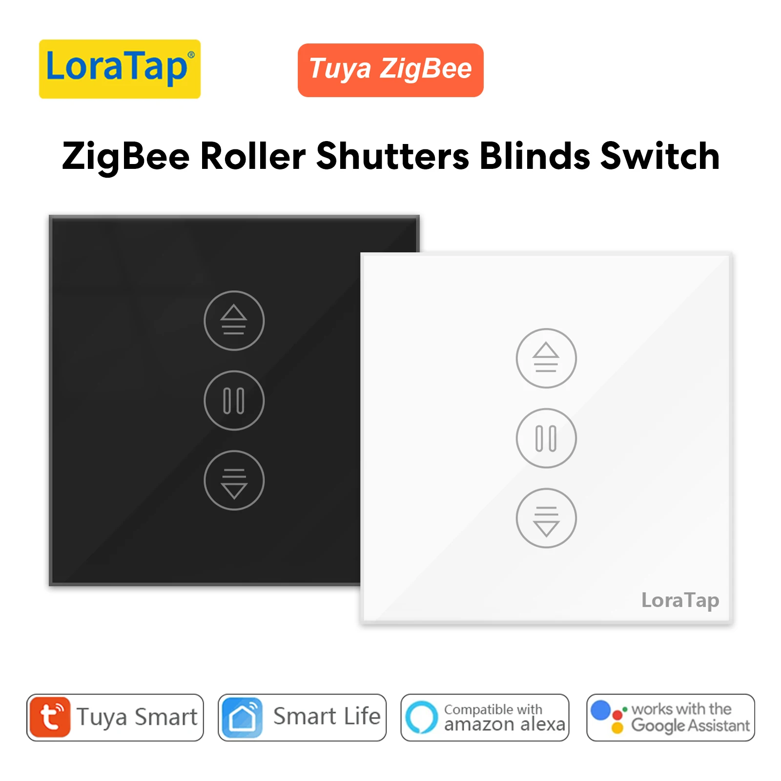 LoraTap ZigBee Tuya Smart Vorhangschalter für Rohrmotoren, Reisetimer, Google/Alexa, Sprachsteuerung, Fernbedienung Image