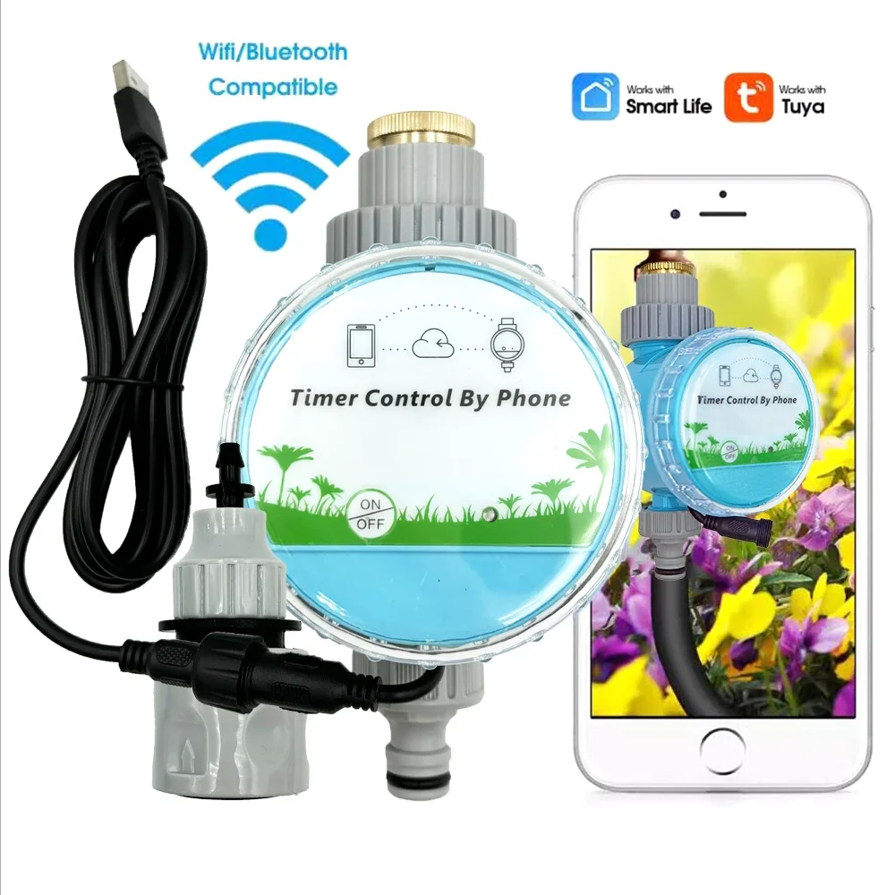 WiFi Wireless Garten Wasser Timer Smartphone Fernbedienung Hause Gewächshaus Outdoor Bewässerung Automatische Kit Integrierte Gateway Image