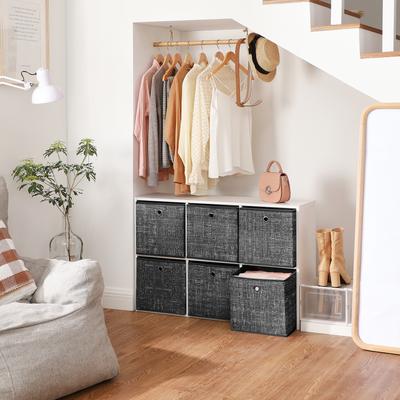 TEMU Storage Box, Set Of 6, Organizing Boxes Made Of Fleece With Handle, 30 X 30 X 30 Cm, For Cube Shelf, Folding Box, Clothes Storage, Image