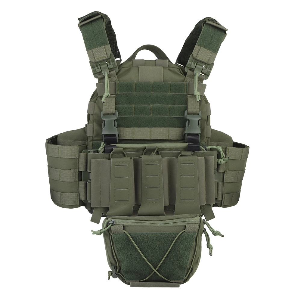 ARC Plate Carrier Taktisches Airsoft-Jagdwesten-Set mit 5,56 Triple Magazine Pouch, große Hängetasche, Schnellverschlusssystem Image