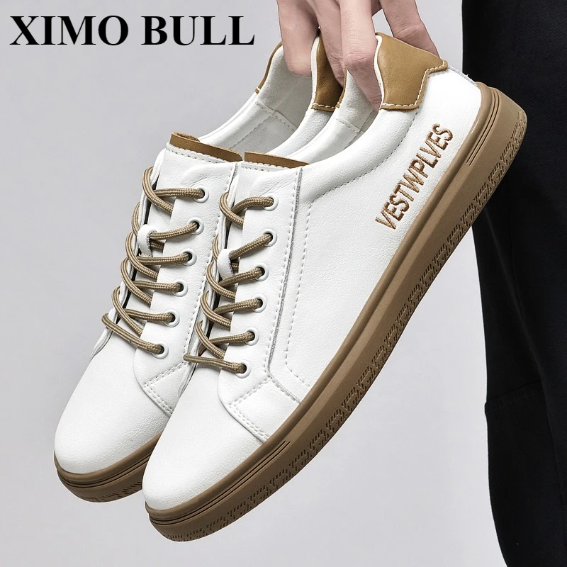 XIMO BULL2025Neue Herren-Sportschuhe, Sommer-Freizeit-Sportschuhe aus echtem Leder, vielseitige Freizeit-Lederschuhe, Herren-Sportschuhe