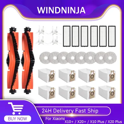 Für Xiaomi Robot Vacuum X10+ / X20+ / X10 Plus / X20 Plus Hepa-Filter Mopp Tuch Staubbeutel Hauptseite Pinsel Ersatz Ersatzteile Image
