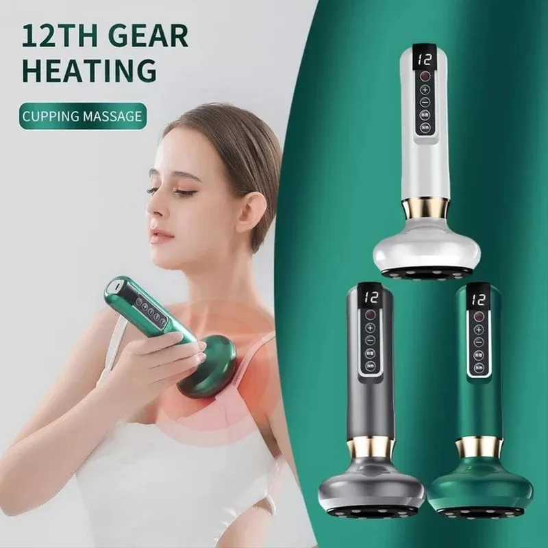 Ventouses électriques masseur ventouse sous vide Anti Cellulite beauté santé grattage chaleur infrarouge corps minceur chinois GuaSha