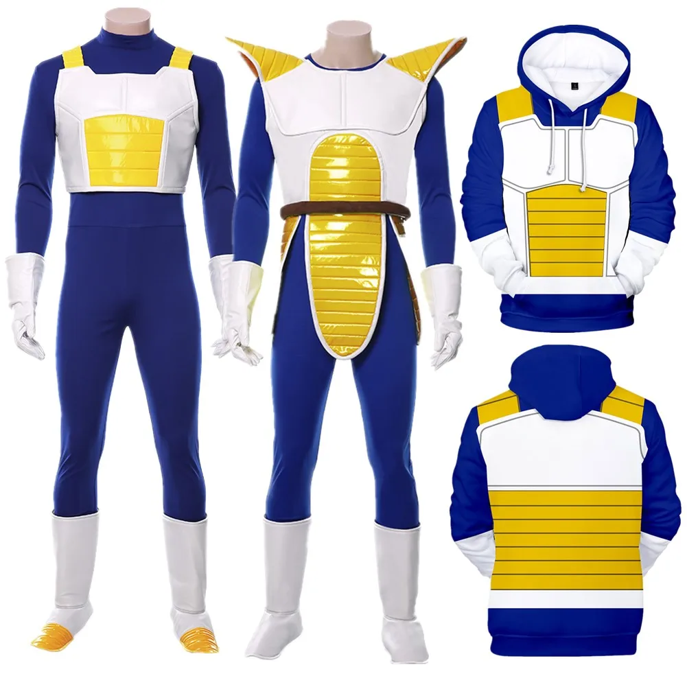 Erwachsene Z Anime Fantasy Vegeta Cosplay Overall Mit Kapuze Hoodie Kostüm Männer Uniform Outfits Halloween Karneval Party Anzug Image