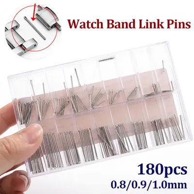 180 Stück Uhrenarmband Splinte Silber 8mm-25mm 18 Größen Edelstahl Uhrenarmband Verbindungsstifte Bar Uhrenreparaturwerkzeuge Zubehör Image