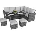 2025 New 7 Pieces Outdoor Patio Furniture Set All Weather PE Wicker Rattan Outdoor Sectional Sofa Sectional Patio Furniture wIth Cushions and Table for Backyard Deck Garden