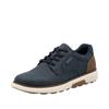 Sneaker RIEKER, Herren, Gr. 43, dunkelblau, nuss, Lederimitat, unifarben mit Farbeinsatz, sportlich, Schuhe, Halbschuh, Schnürschuh, Casual Sneaker mit weichem Schaftrand, TEX
