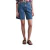 Shorts MARC O'POLO "aus Circulose", Damen, Gr. 27, Normalgrößen, authentic mid blau, Obermaterial: 79% Baumwolle, 20% Viskose, 1% Elasthan, unifarben, casual, weit knielang, Hosen