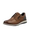 Schnürschuh RIEKER, Herren, Gr. 44, braun (braun, grau), Glattleder, unifarben mit Farbeinsatz, klassisch, Schuhe, Festtagsschuh, Halbschuh, Business-Schnürer mit weicher Innensohle