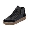Plateausneaker REMONTE, Damen, Gr. 45, schwarz, Leder, Veloursleder, Lederimitat, unifarben, Basic, Schuhe, Schnürboots, Stiefelette mit wasserabweisender TEX-Membran