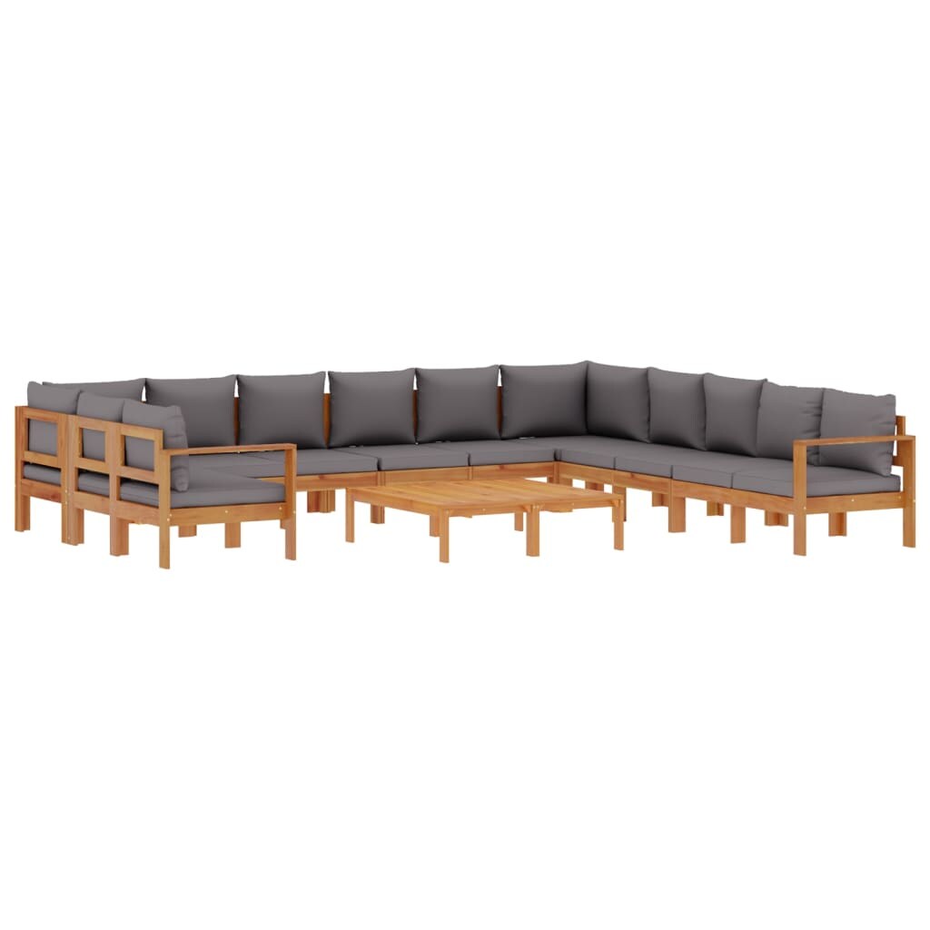 vidaXL 9-tlg. Garten-Sofagarnitur mit Kissen Massivholz Akazie Image