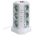 XVX - Multipresa con protezione da sovratensioni, multipresa con 5 porte usb e 12 prese, multipresa