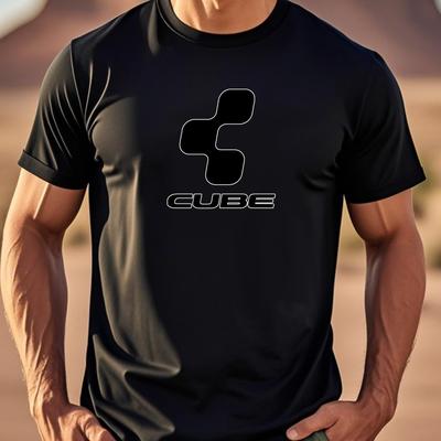 TEMU 2025 Trending Casual Graphic Print T-shirt - Navy Blue With White , Regular Fit Round Neck, Versatile Casual Attire, Hand Wash Or , Nontransparent Fabric, Image