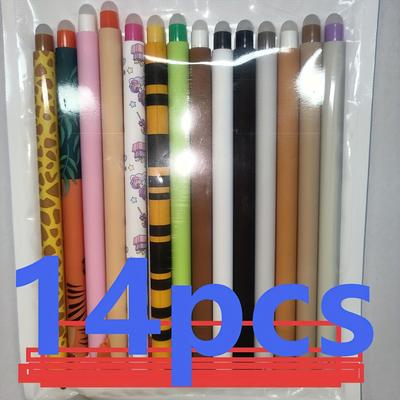 TEMU 14pcs 14pcs Random Erasable Pen Set, 0.7mm Tip With Black, Blue, Red, Green And More Colors, Random Color Erasable Pens, Office Supplies, Writing Tools, Holiday And Birthday Gifts Image