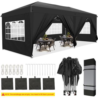 TEMU 3x6m Pop Up , Large Commercial Canopy With 6 , Heavy Duty Party Uv50+, Event Shelter With Wind Rods & Carry Bag For Garden Bbq Image