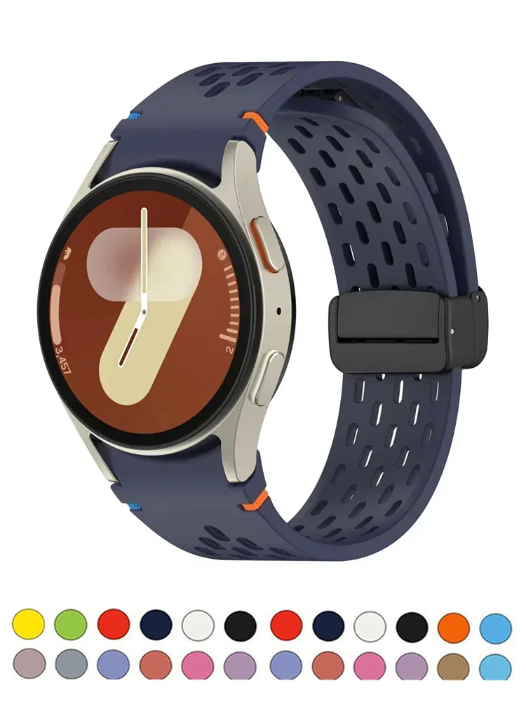 No Gaps Sportarmband für Samsung Galaxy Watch 6/5 Pro/7/FE/4 klassisches Magnetschnallen-Silikonarmband Correa Galaxy Watch 7-Armband Image