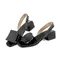 Black White Sandals Women Shoes Summer Square Heels Slip On Office Ladies Shoes Custom Patent Leather Sandalias Mujeres
